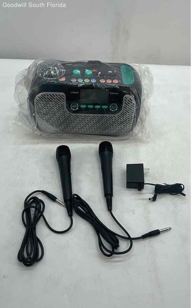 VTech Super Sound Black Bluetooth Dual Microphones Karaoke Machine System