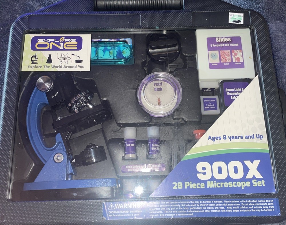 Bresser Explore One Microscope Kit 28 Piece Microscope One Stem 900X Pre Owned