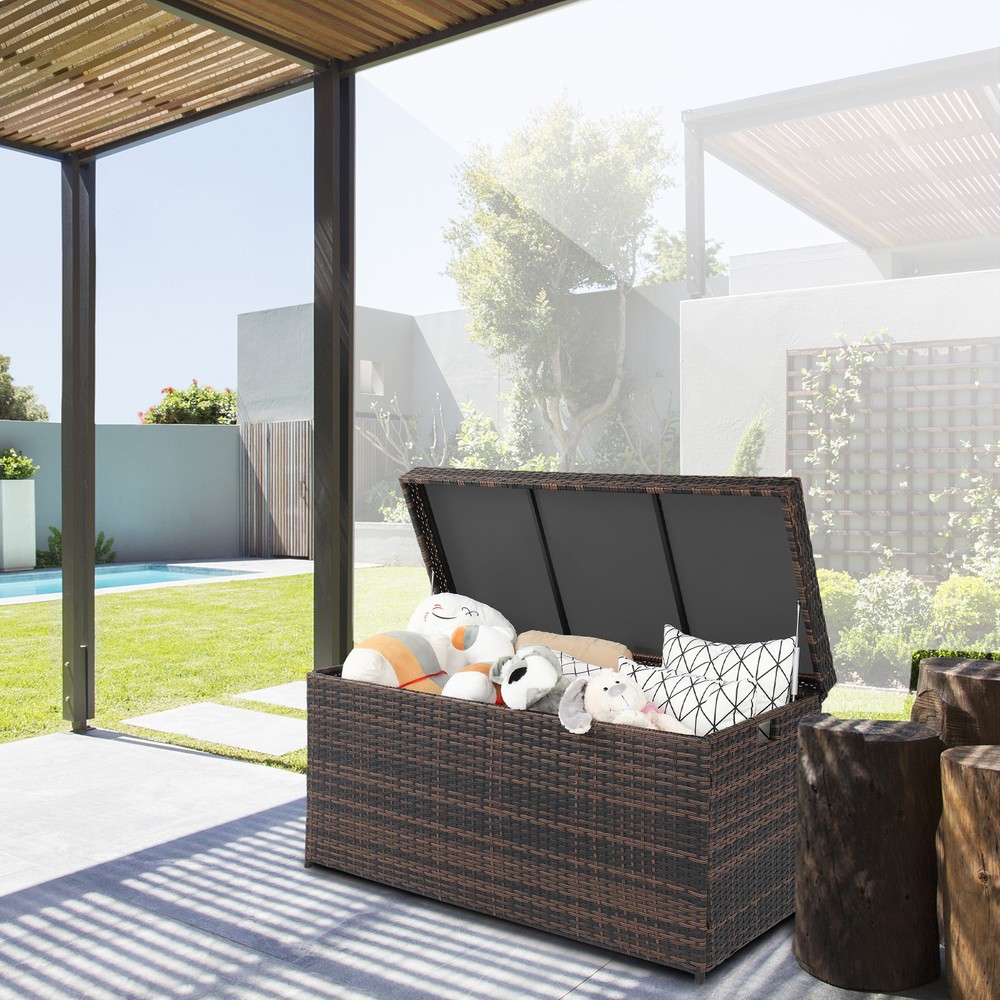 Simple And Practical Outdoor Deck Box Storage Box Brown Gradient, in stock