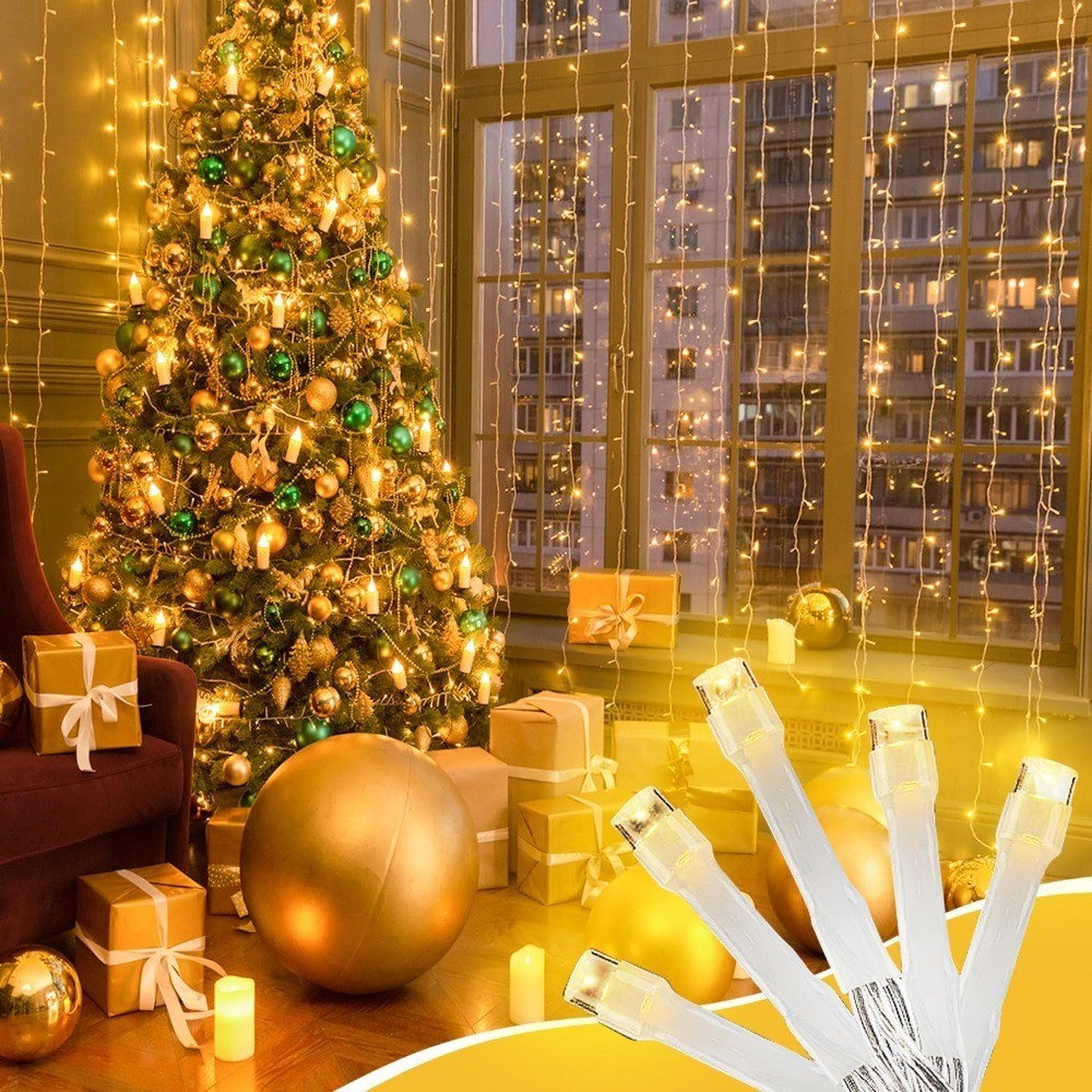 210 LED Warm White String Lights 70FT Transparent Wire Waterproof Connectable