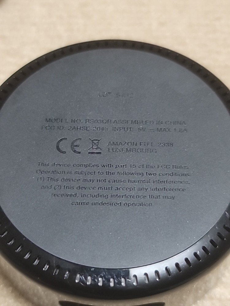 Amazon Echo Dot 2nd Gen Smart Speaker Alexa Model RS03QR Black with USB Cable