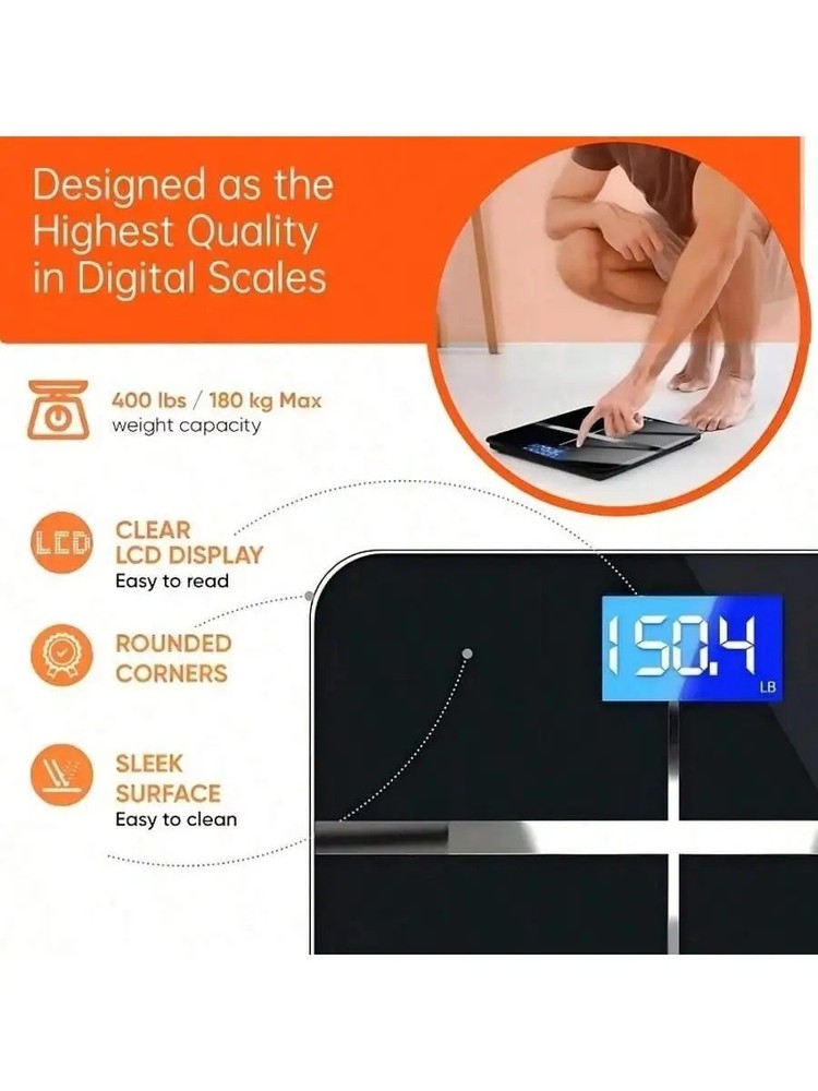 Multi-Function Smart Body Fat and Weight Scale Bathroom Digital Scale with Timer