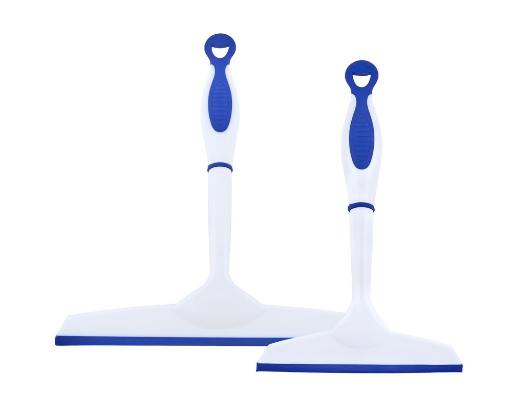 Superio 10" and 6"Window Rubber Squeegee with Hanging Loop, 2 pack Blue