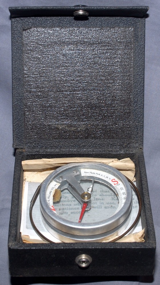 VINTAGE ENGINEER'S MINE COMPASS IN ORIGINAL BOX/PAPERS
