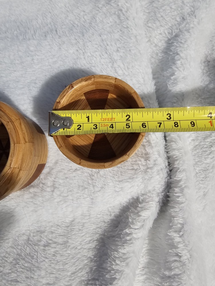 Vintage Hand-turned Segmented Wood Lidded Container