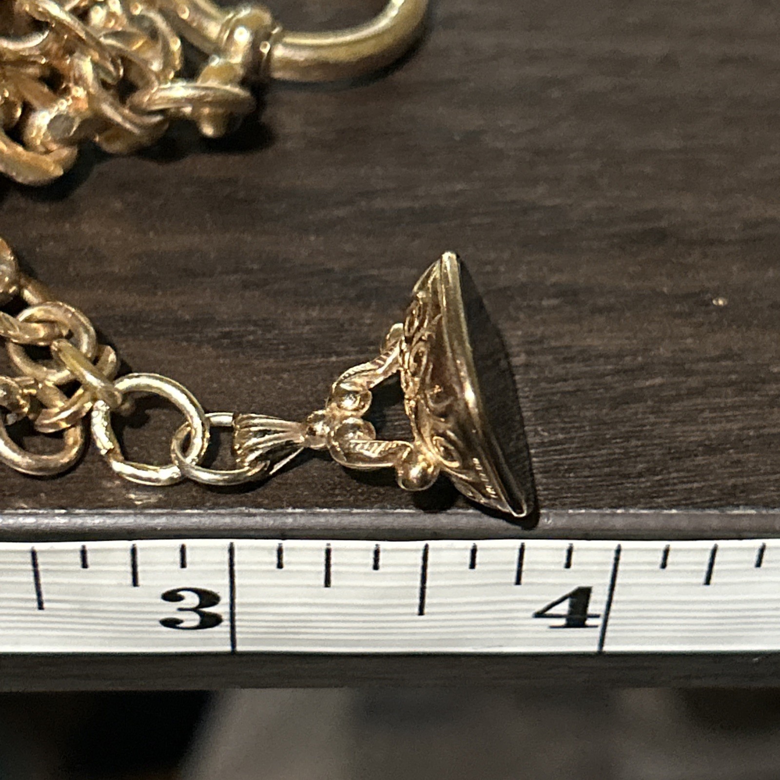 Vintage London FM Fob 9ct 375 Solid Gold Onyx Wax Seal GF Charnier Watch Chain