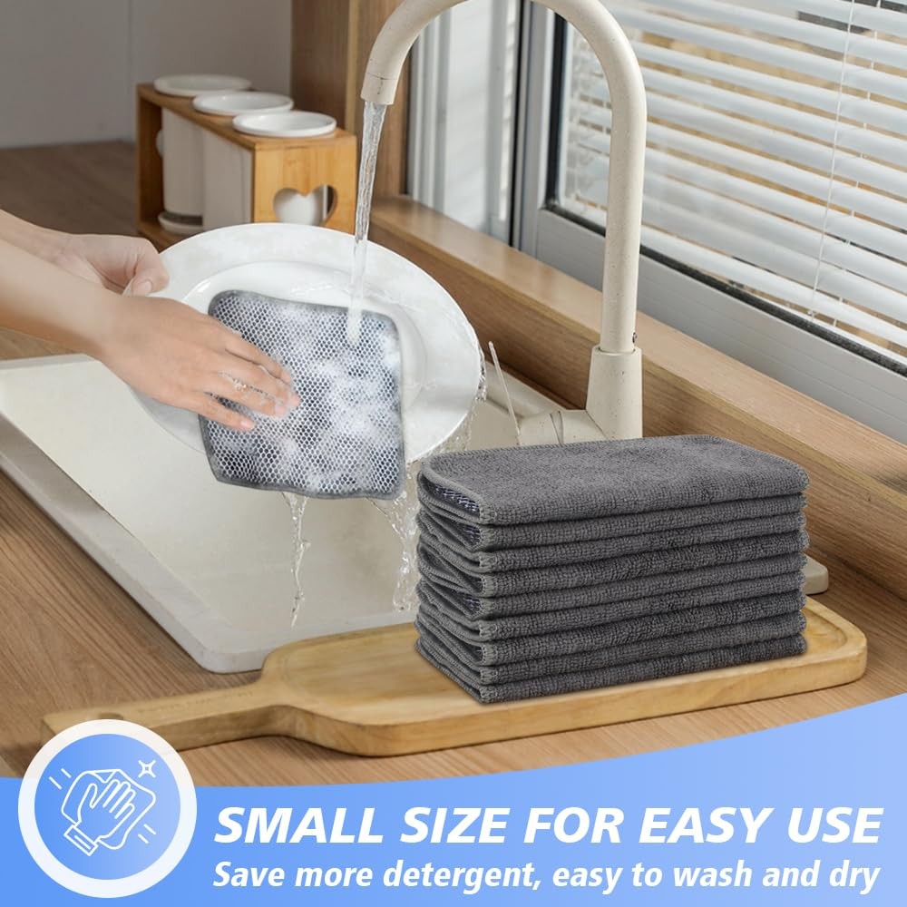 Kitchen Washcloths for Dishes Absorbent Microfiber Dish Cloths Quick Dry Dish...