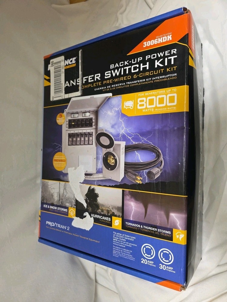 Reliance Controls Backup Power Transfer Switch Kit 3006HDK NEW