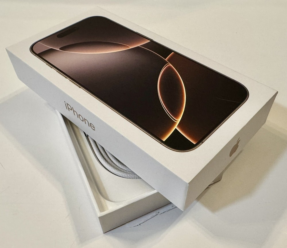 Apple iPhone 16 Pro Empty Box New w/USB-C Cable & Documentation Desert Titanium