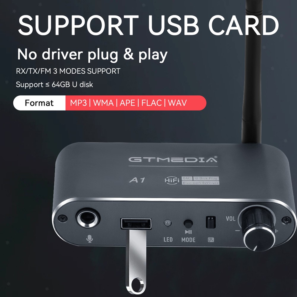 Bluetooth 5.2 Transmitter Receiver USB Home TV Car Stereo Audio Adapter w/Remote