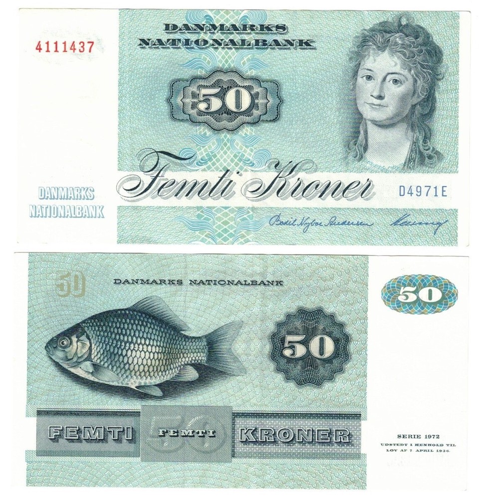 Denmark 50 Kroner 1997 EF "Nielsen OR Andersen /Heering"