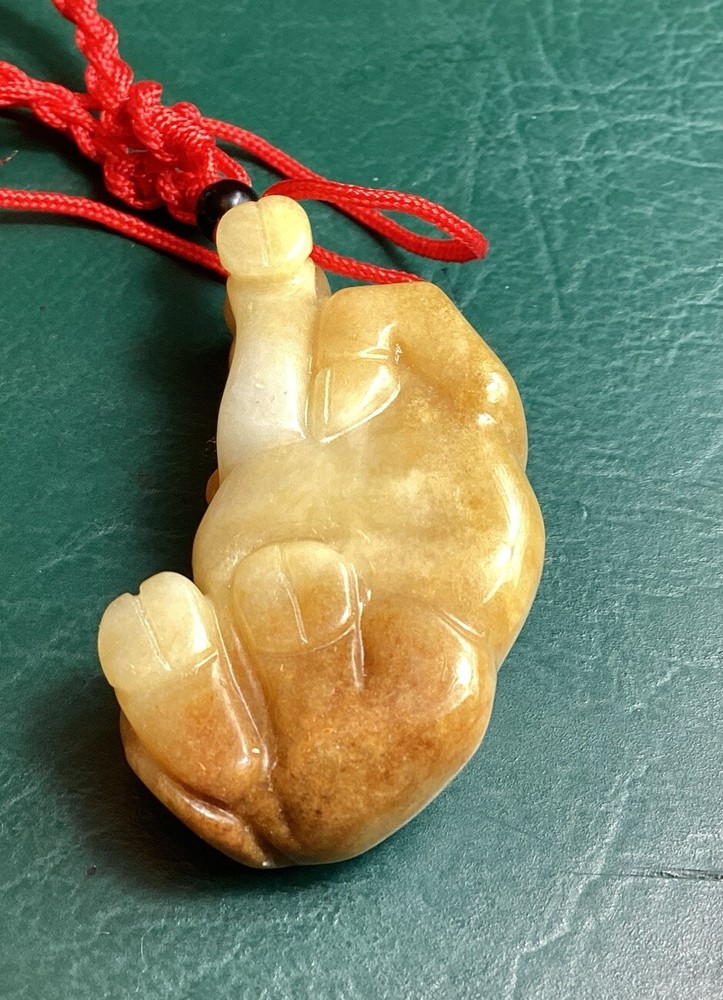 Brown 2 Sided Jadeite Ox Translucent Pendant