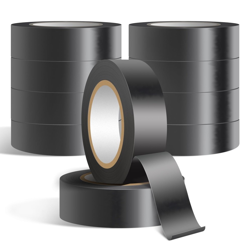 20 Pack Black Electrical Tape Waterproof，3/4 in x 60ft，High Temperature Elect...