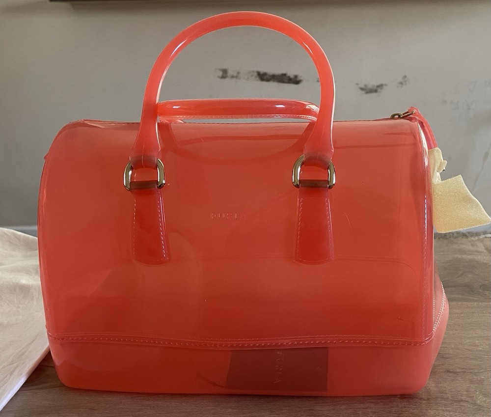 FURLA CANDY BAG large orange with a Dust Bag
