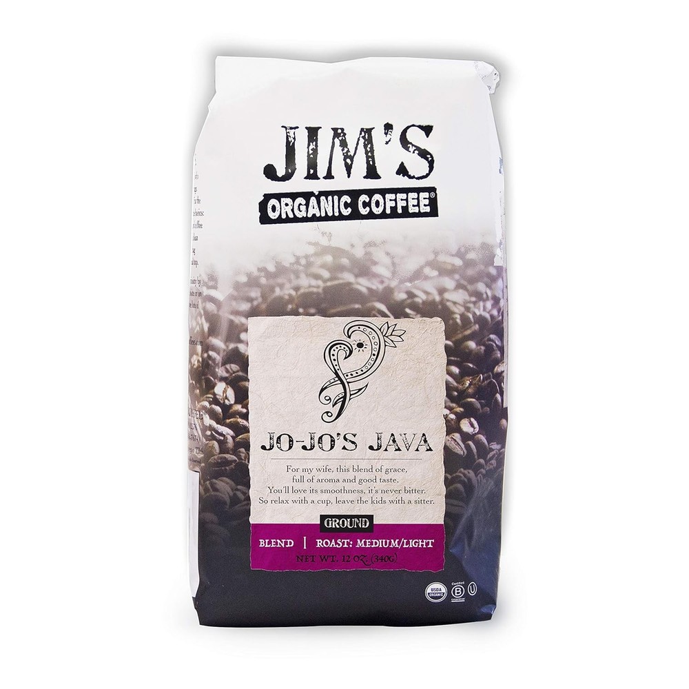 Jim’s Organic Coffee – Jo-Jo's Java Blend: Ground 12 Ounce (Pack of 1)