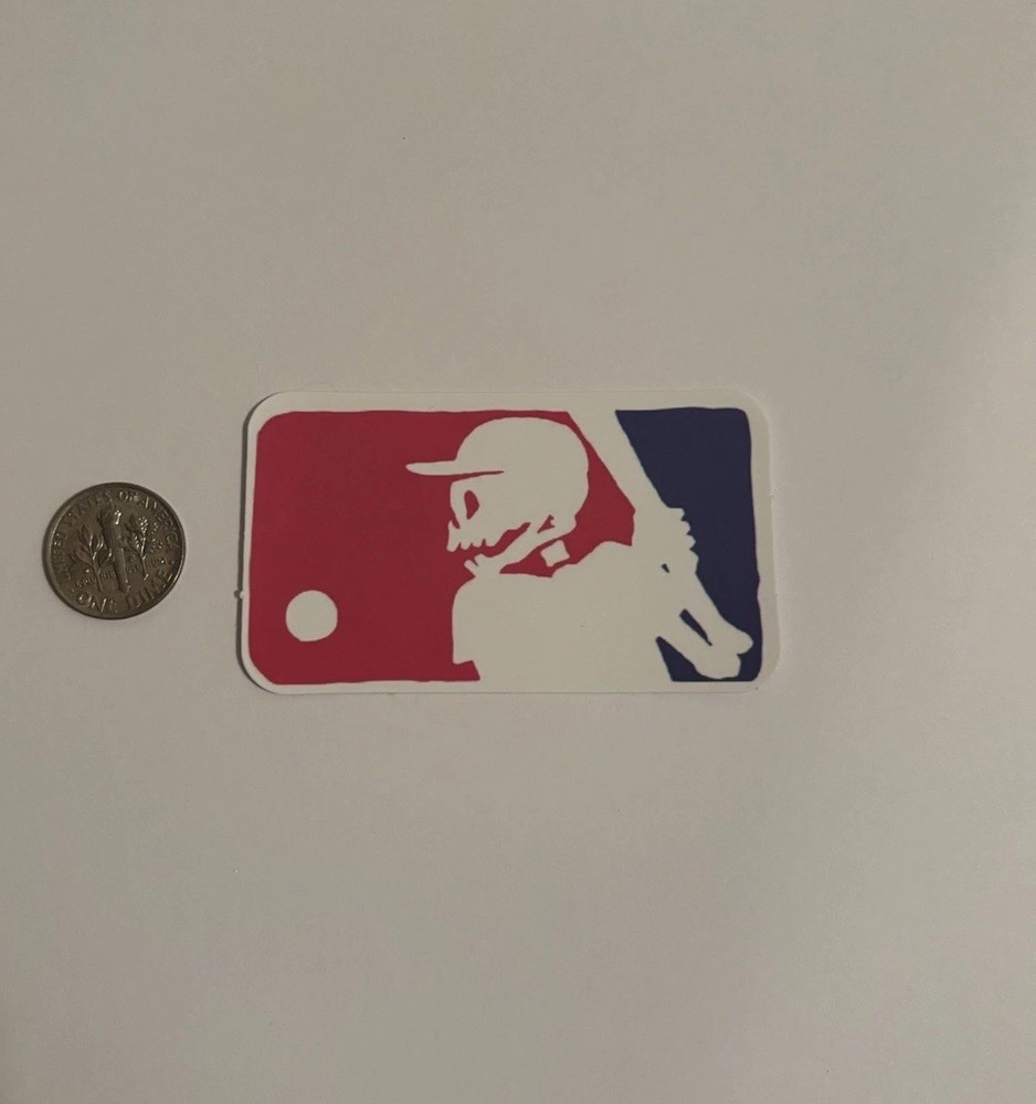 Baseball Logo Sticker Red White Blue Skateboard single sticker