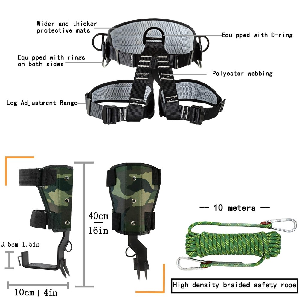 Tree Climbing Spikes,Tree Climbing Gear with Professional Accessories, Adjust...