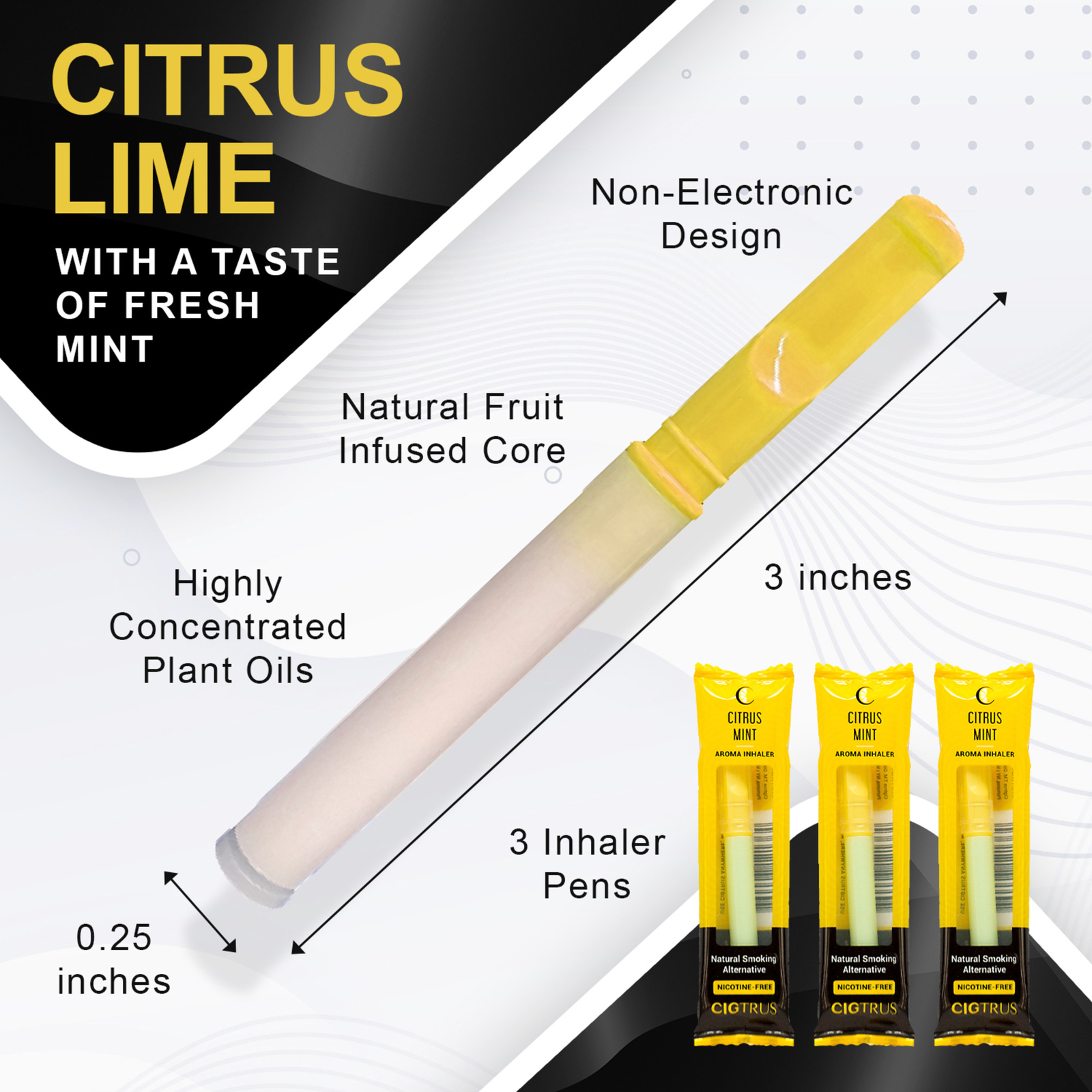 Cigtrus Smokeless Air Inhaler - Natural Smoking Alternative - Lemon Lime