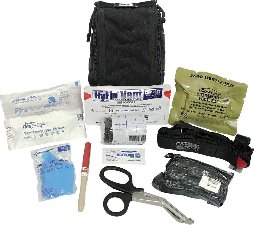Elite First Aid Patrol Trauma Kit Pro Black Several Essential Emergency Items