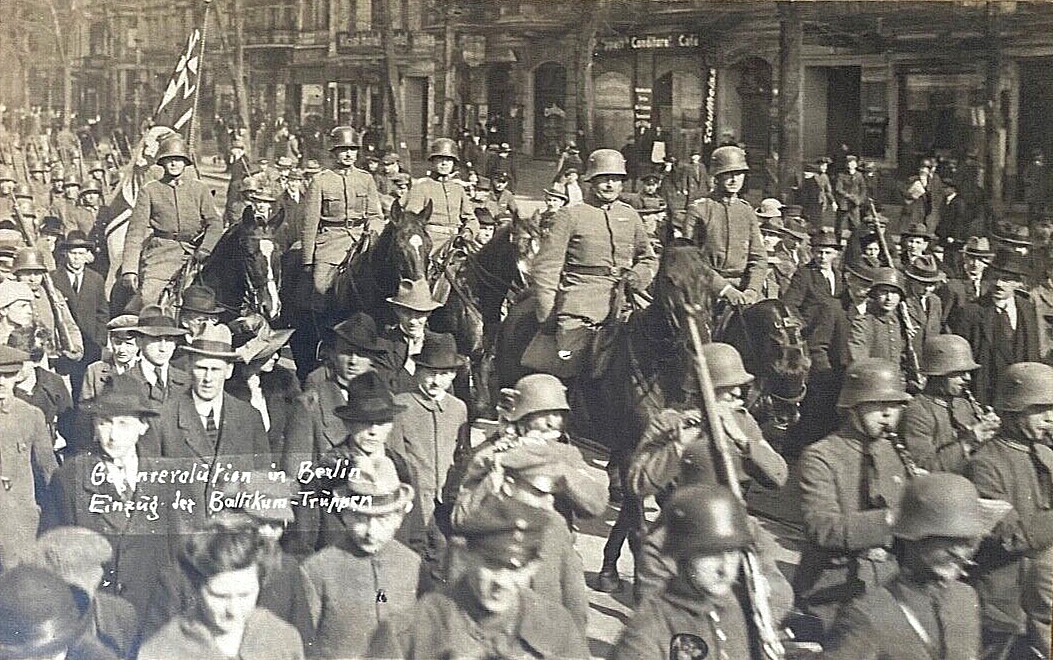 POST WWI GERMAN FREIKORPS MARINEBRIGADE EHRHARDT BERLIN 1919 PHOTO POSTCARD RPPC