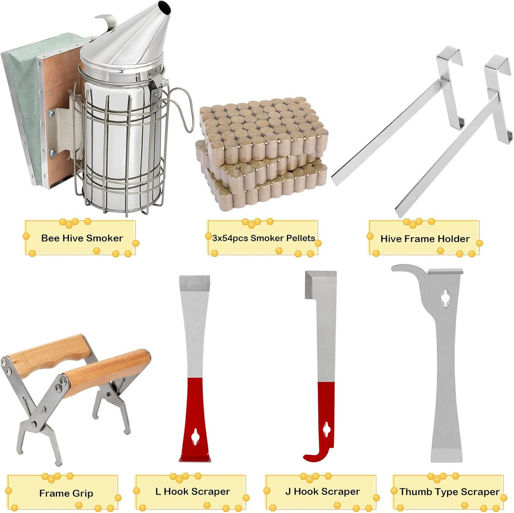 Beekeeping Supplies, 30 PCS Bee Keeping Starter Kit, Beekeeping Tools and Suppli