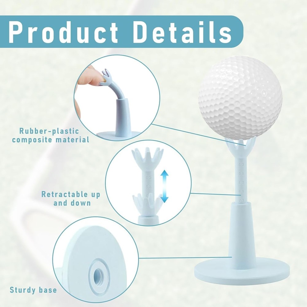 2PCS Low-Friction Adjustable Golf Tees - Perfect for Driving Ranges & Simulators