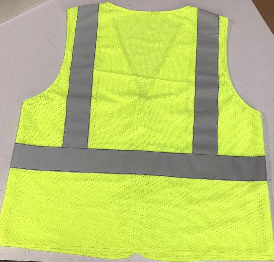 Yellow Solid-Mesh High Visibility Safety Vest,ANSI/ ISEA 107-2010