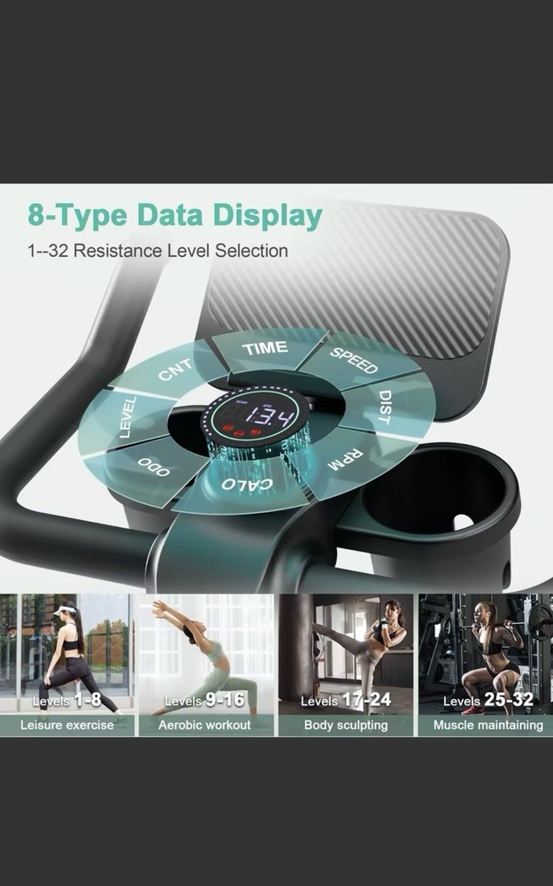 Upright Exercise Bike Bluetooth Adjustable Seat Handlebars 32 Resistance 300 lb