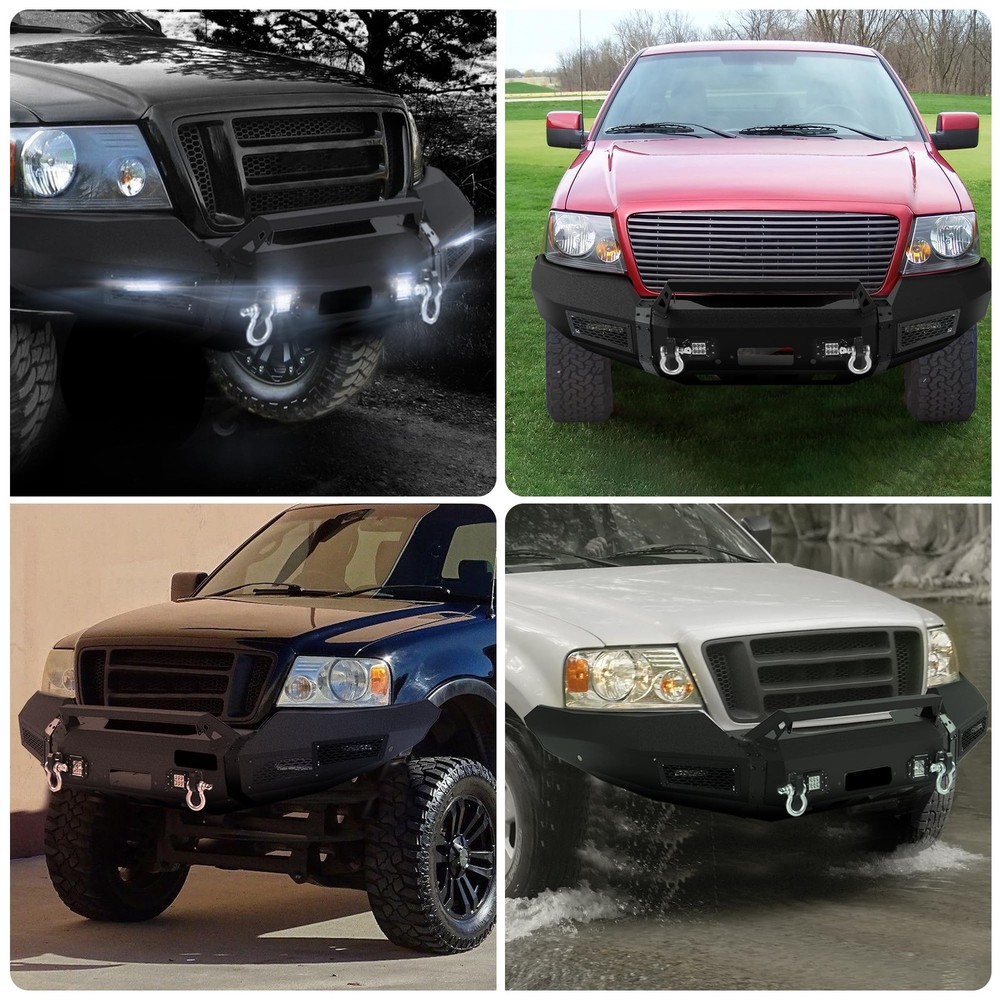 Front Bumper for F150 2004-2008 Winch Bumper with 4 Lights 2 D-ring