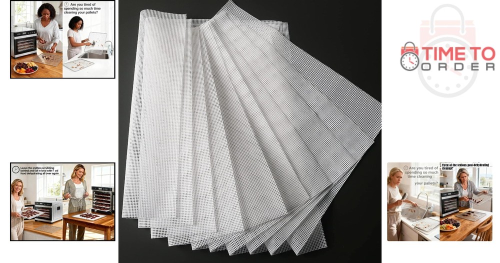 Mesh Dehydrator Sheets Silicone 12x13 Inch for Fruit Jerky Veggie Drying