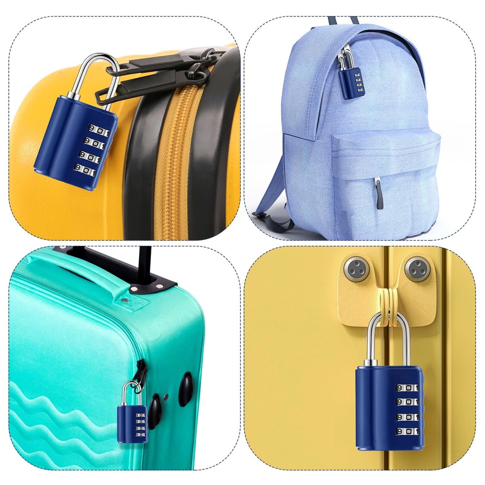 Combination Padlock 4 Digit Combination Lock with Keys Locker Resetable Secur...