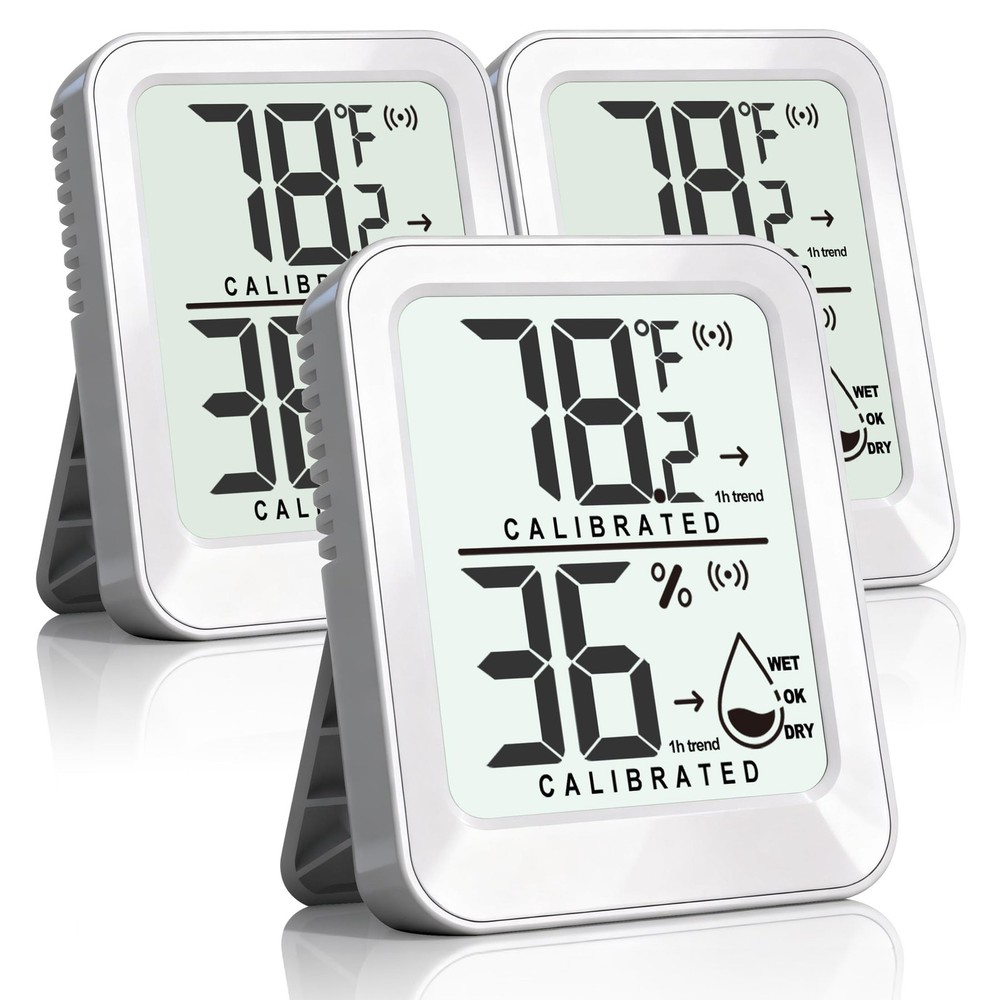 AyayaBoss 3 Pack Room Mini Temperature Humidity Meter 3 - White