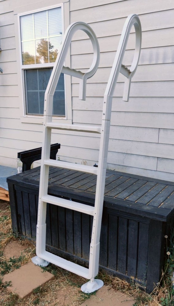 Champlain Plastics Above Ground Pool Deck Ladder Adjustable Upto 54"
