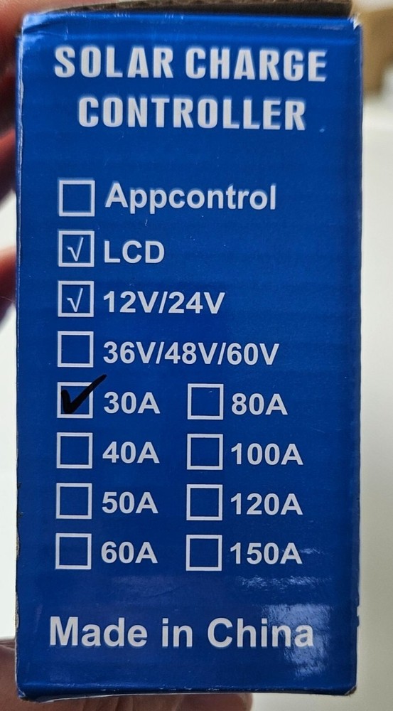 Solar Charge Controller 30A 12V/24V MPPT LCD Display Automatic Tracking New