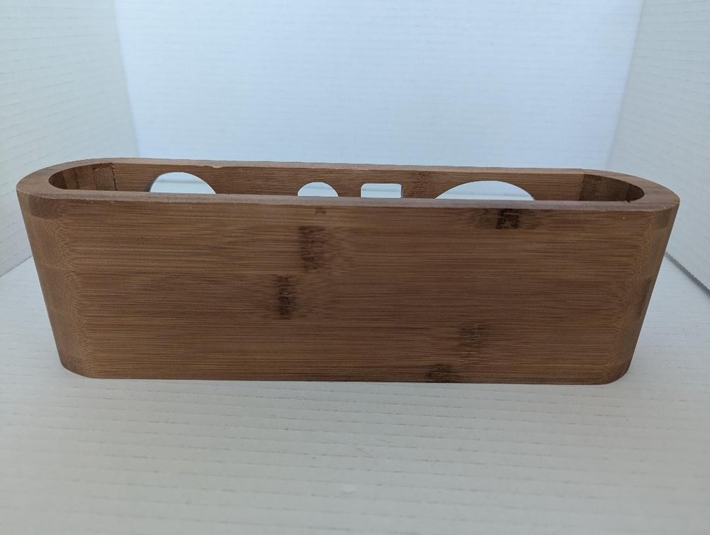 Mixology and Craft Bar Mixing Display Rack Solid Bamboo Carved Script