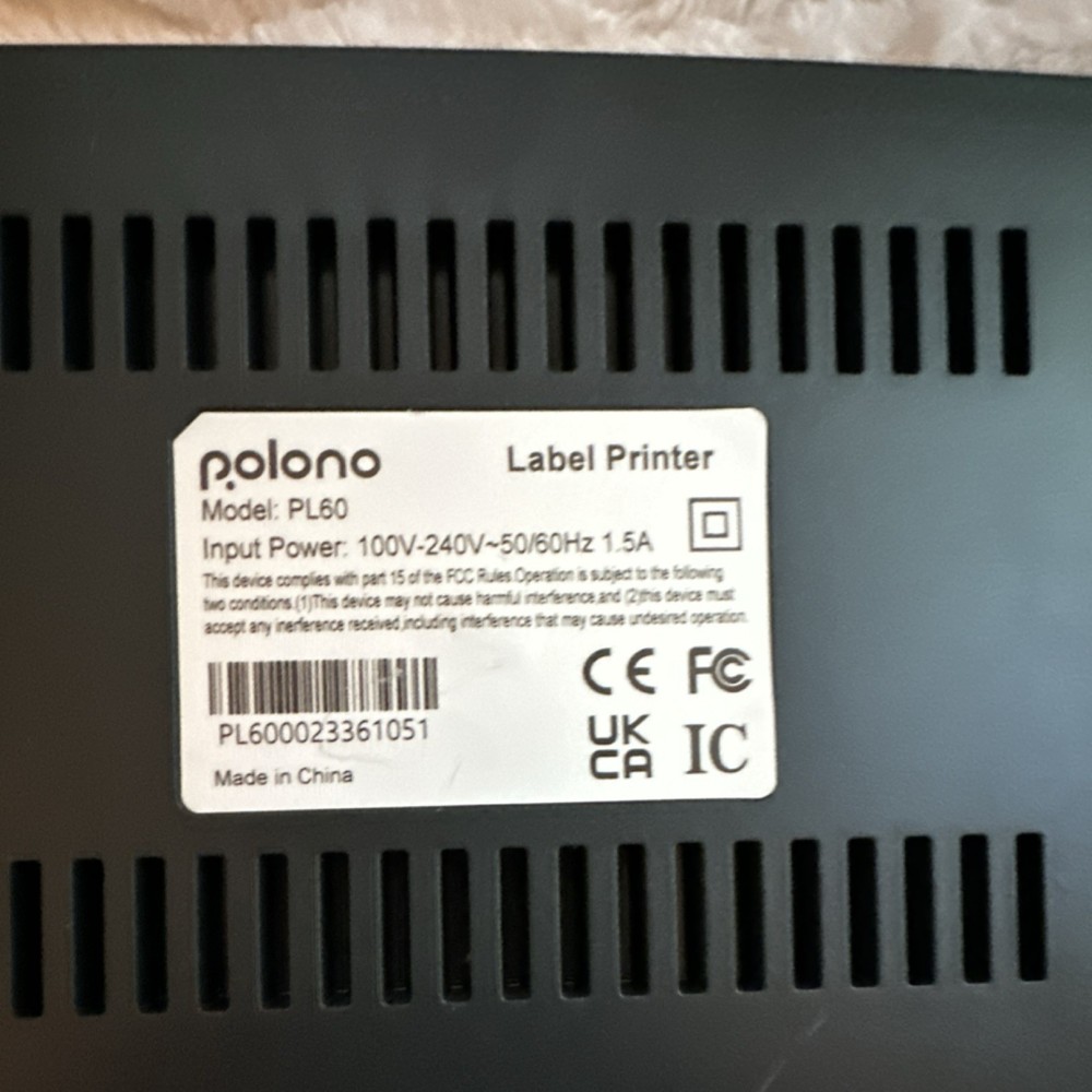 Polono PL60 Label Printer Black USB Cable PL600023361051