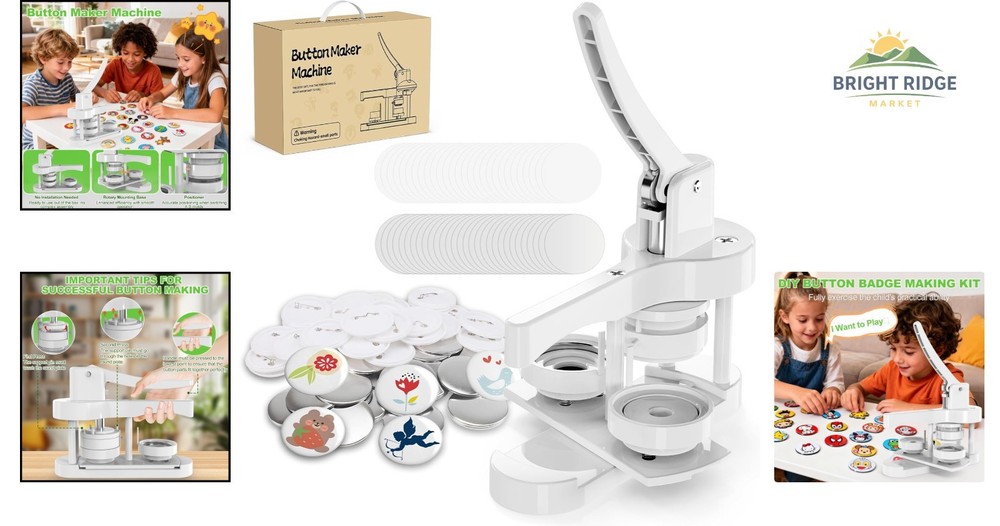 58mm Button Maker Machine, Simple DIY Pin Maker for School Projects & Events