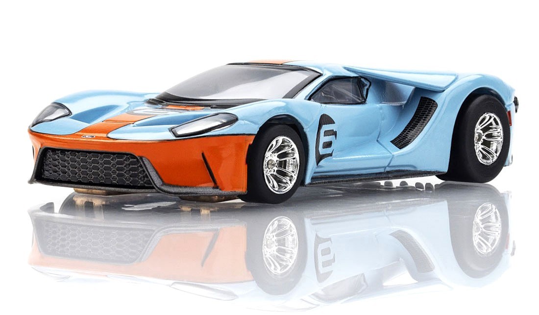 AFX Mega G+ Heritage Ford GT Gulf Paint Job #6 HO Slot Car 22052 - LOOKS GREAT