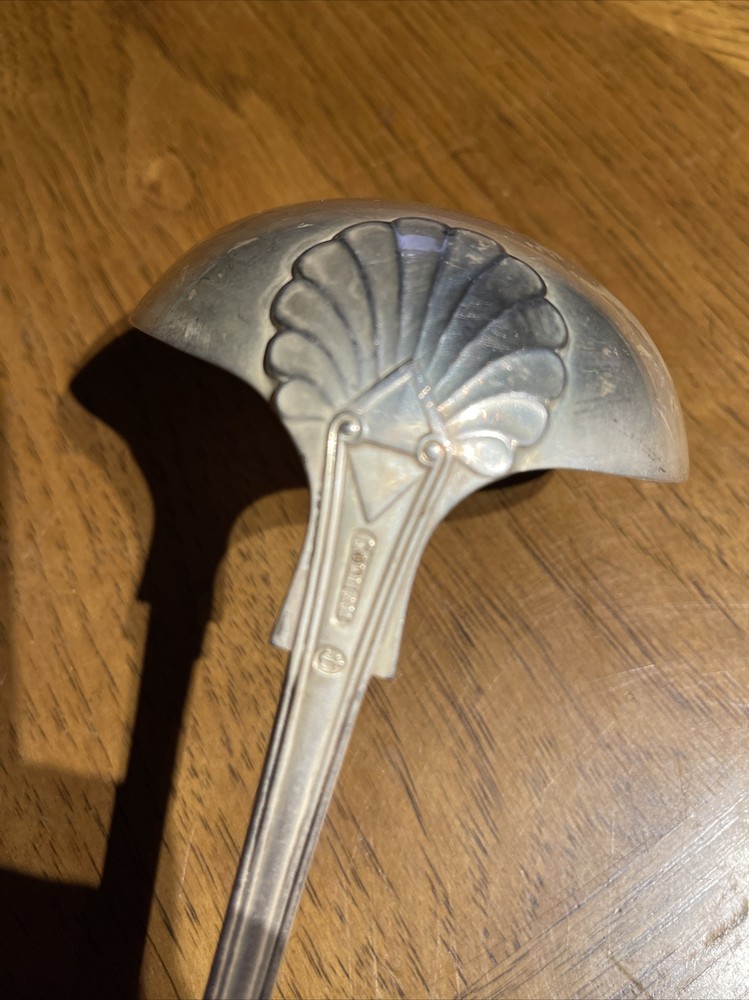 GORHAM ENGLISH SILVER KINGS PATTERN MASSIVE LARGE PUNCH / SOUP SERVING LADLE 11”