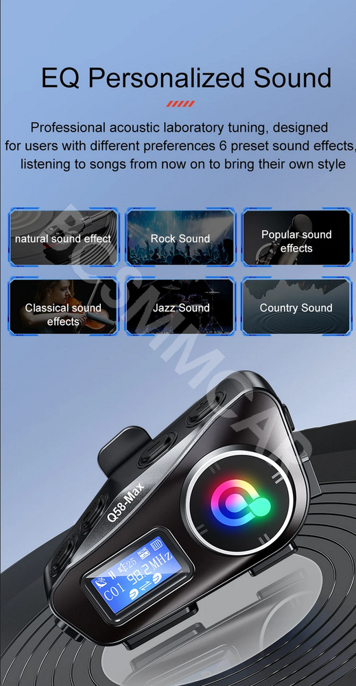 Bluetooth Motorcycle Intercom Headset Communication Share Helmet Kit Waterproof