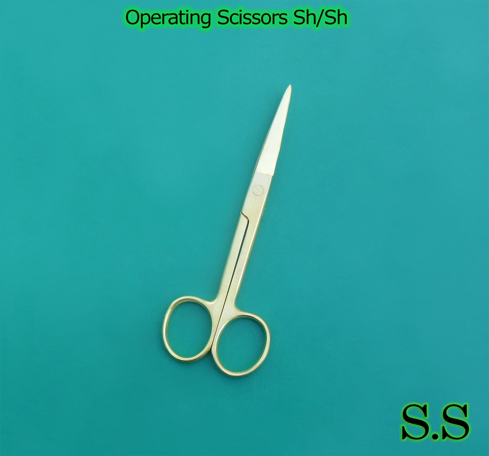 Operating Scissors Sharp-Sharp 5.5" Straight Full Gold Surgical Instruments