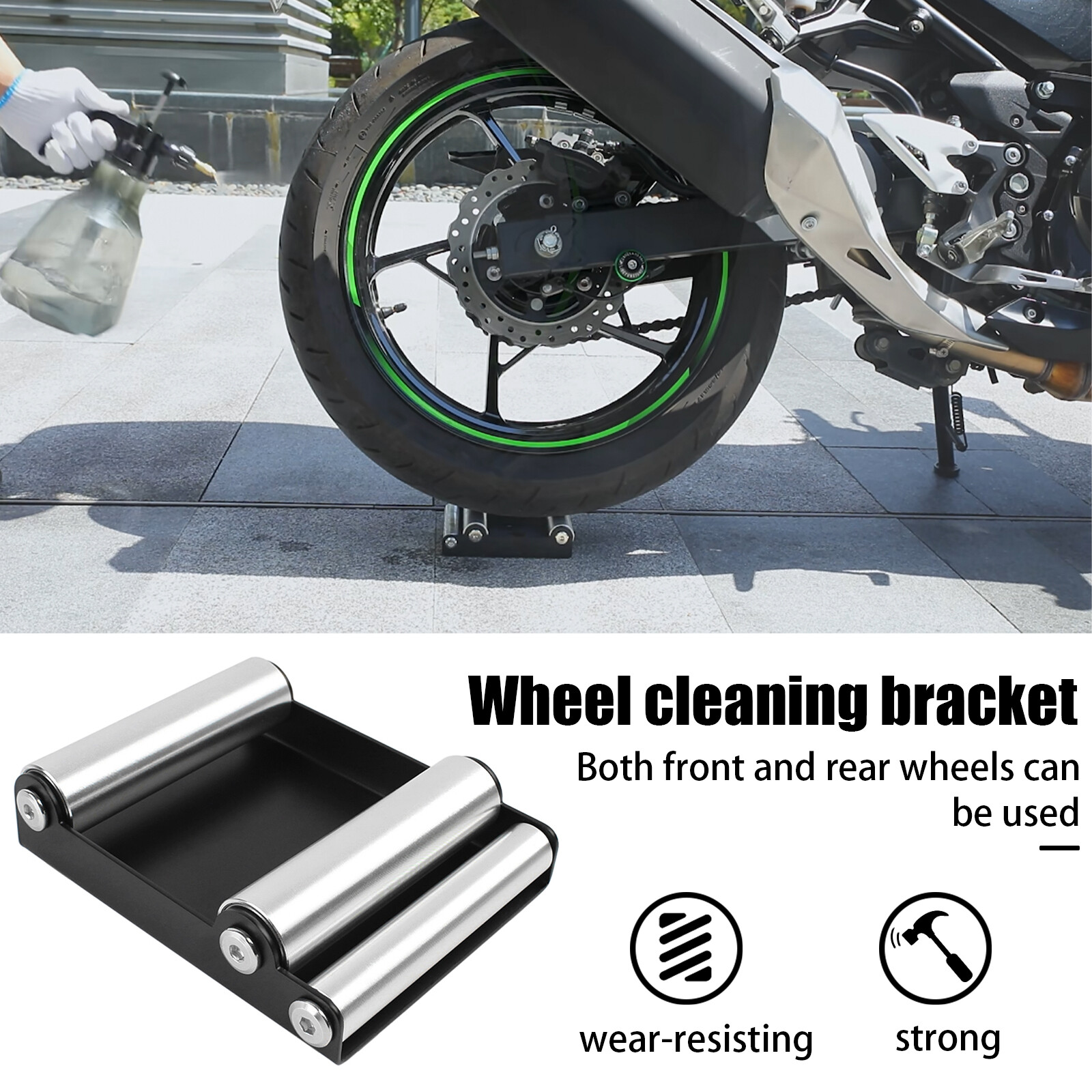 Motorcycle Wheel Cleaning Stand Paddock Stand Wheel Roller Stand Support Parking