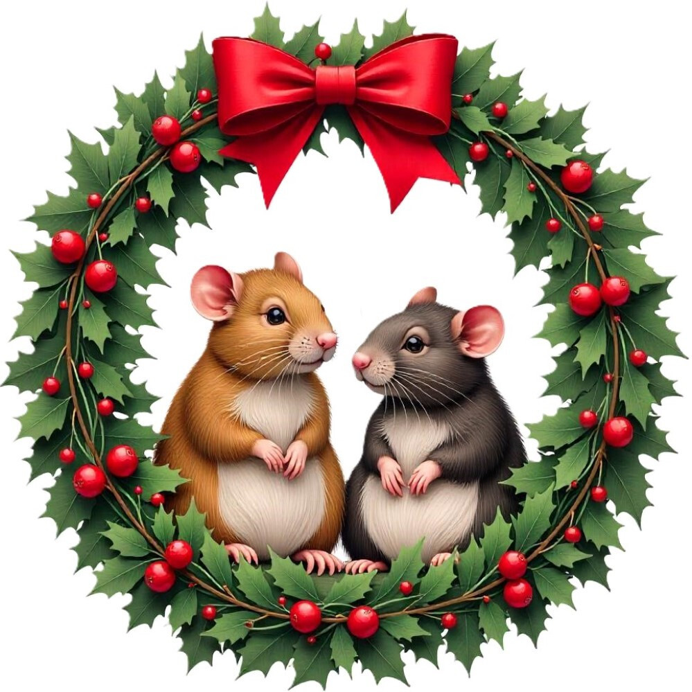 30 Custom Christmas Time Mice Personalized Address Labels