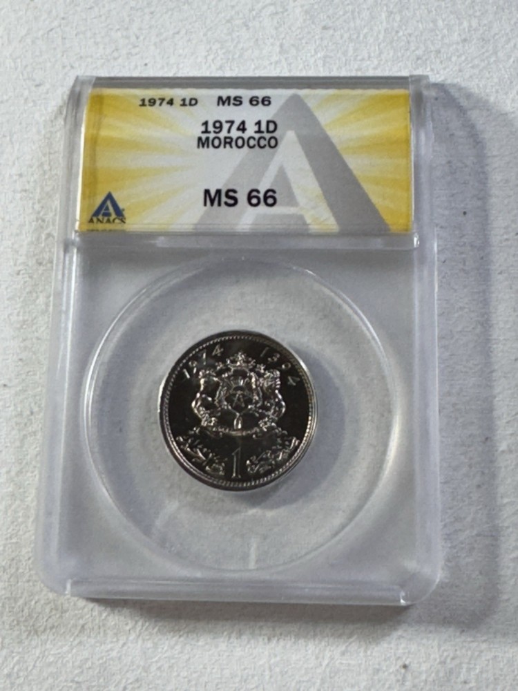 1974 Morocco 1 Dirham Graded MS 66 by ANACS