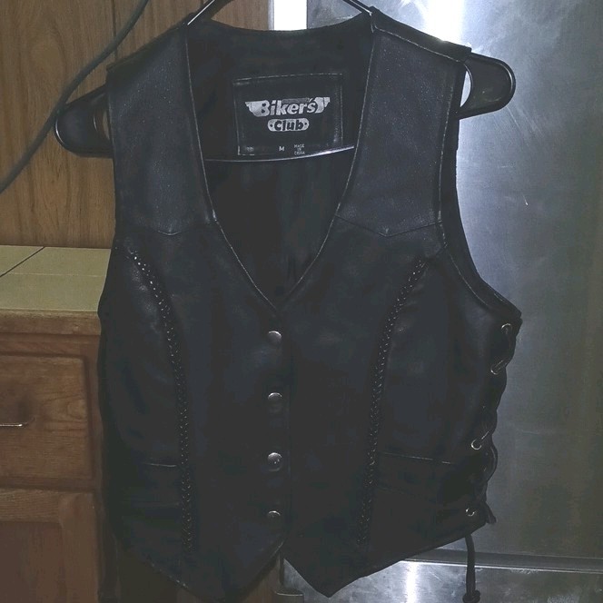 Black Leather Vest and Chaps Size Medium