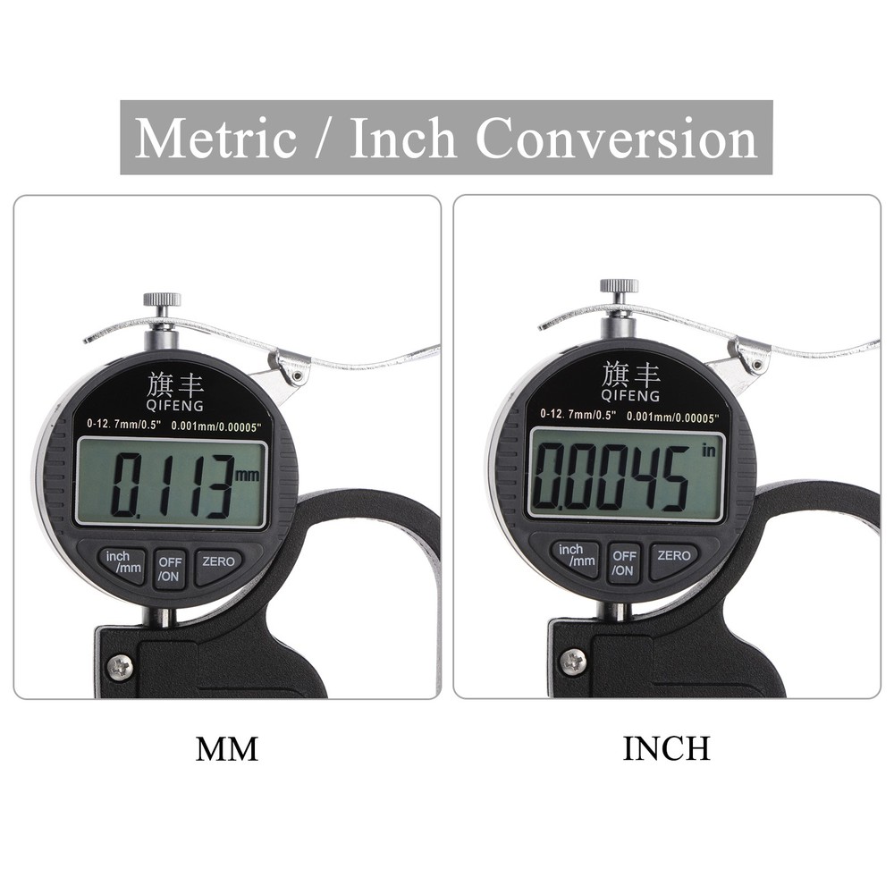 Digital Thickness Gauge 0.00005" Range 0.5" Electronic Micrometer Measuring Tool