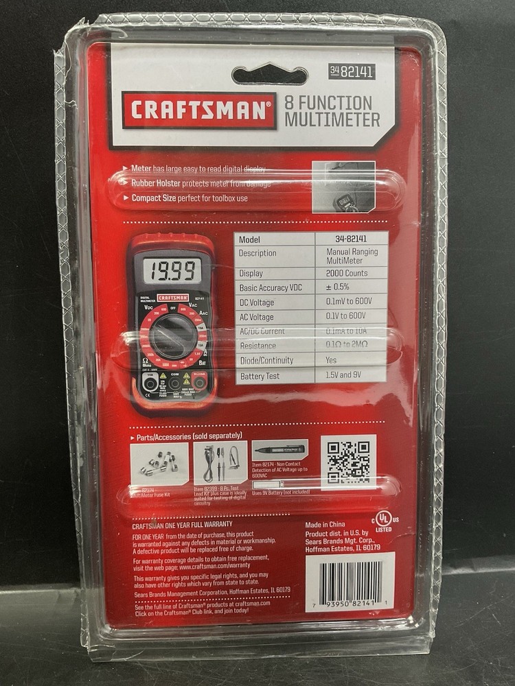 Craftsman 8 Function Digital Multimeter 34-82141 ~ NEW/SEALED