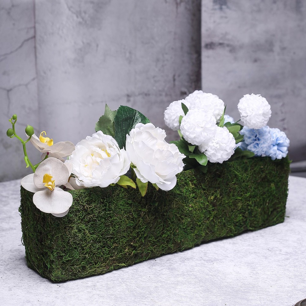 23.5" long Green Natural Moss Rectangular Planter Box Wedding Party Decorations