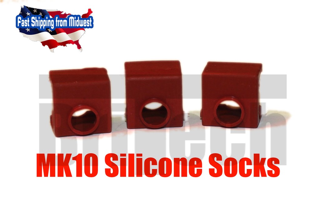 3PCS MK10 Silicone Socks for Wanhoe i3 QIDI TECH, Flashforge, Heater Block,