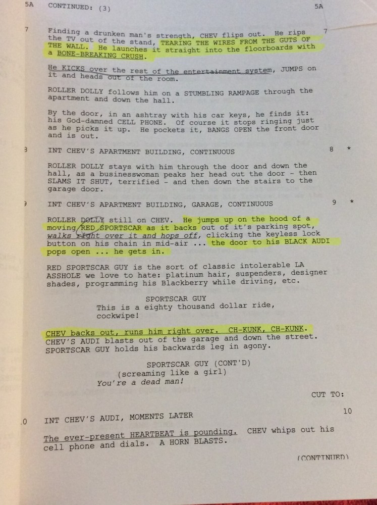 ORIGINAL SCRIPT CRANK JASON STATHAM DWIGHT YOAKAM CHESTER BENNINGTON